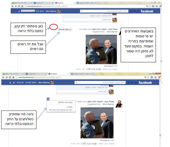 פרסומת בשורת התוכן